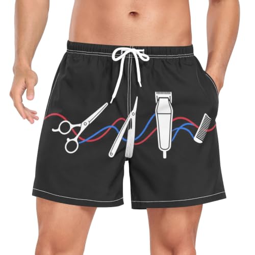Pantalones cortos de natación de secado rápido retro estilo peluquería