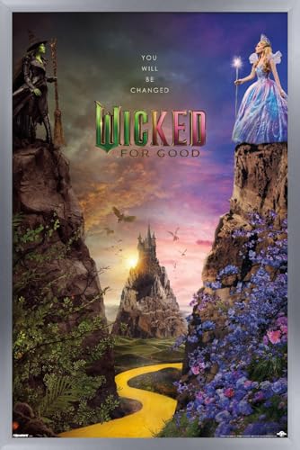 Trends International Wicked: For Good (2025) - Cliff One Sheet Wall Poster, 34L x 22.4W, Silver Framed Version