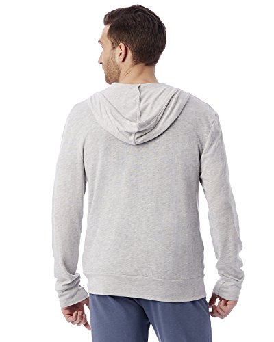 Alternative mens Eco Zip Hoodie Hooded Sweatshirt, Eco Light Grey, X-Small US
