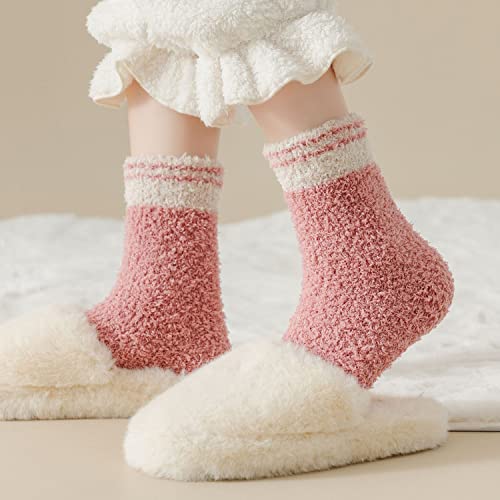 DAMILY 靴下 レディース もこもこ靴下 冬 暖かい 可愛い カラーソックス 中厚手 ふわふわ 女性靴下 おしゃれ 防寒 くつした ひえとり 婦人ソックス カジュアル 5足セット ルームソックス 22-25㎝ 保温性 の商品画像 6