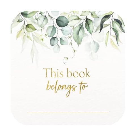 Mobiusea Creation This Book Belongs to Stickers | Book Plates Sticker | 2 x 2 Inch | Gold Foil | 60pcs Stickers for Book Name Stickers and Book Labels Cover