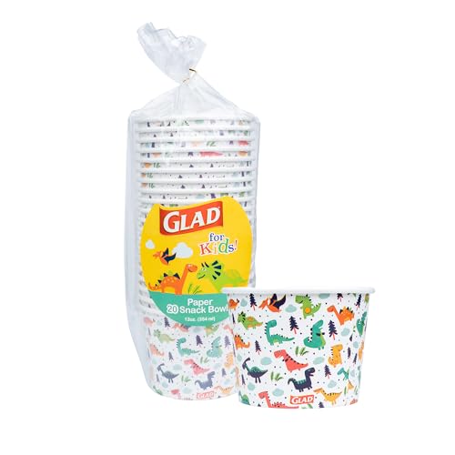 Glad Kids Dinosaur Paper Bowls, 20ct