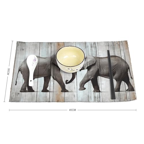 Sets de table éléphant pour une décoration de table de salle à manger chaleureuse