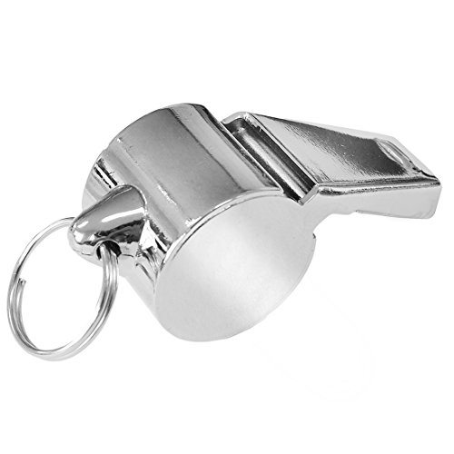 Oramics - sifflet d'arbitre/entraîneur de foot, sifflet simple en métal gris avec porte-clé Cover