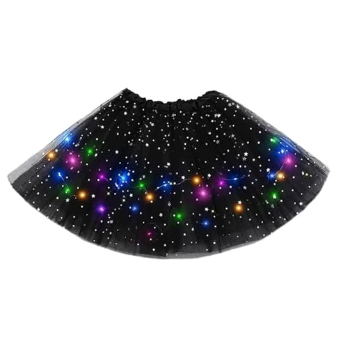Image of LED Black Tutu Skirt for Toddler Girls 2-6 Years, Light Up Neon Glow Dress