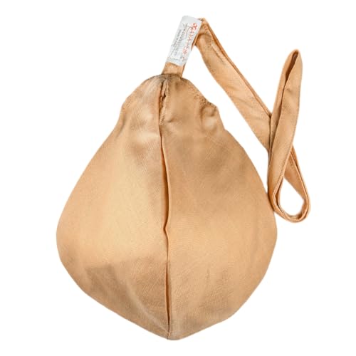 Image of Original Pure Cotton Gomukhi Japa Mala Bag /Chanting Bag or Beads Bag /Jholi /Thole with Zip Pocket and Sakshi Mala Counter (Cream Khadi Colour)