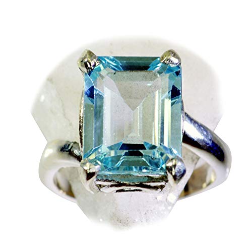 Bague de fiançailles topaze bleue et argent massif pour une élégance intemporelle
