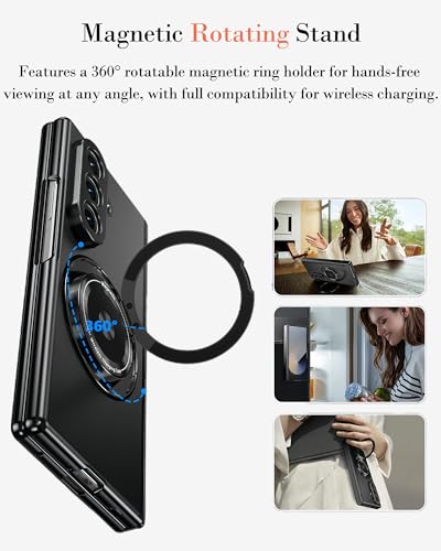 Coque Samsung Galaxy Z Fold 7 avec protection charnière et support ring noir - 5