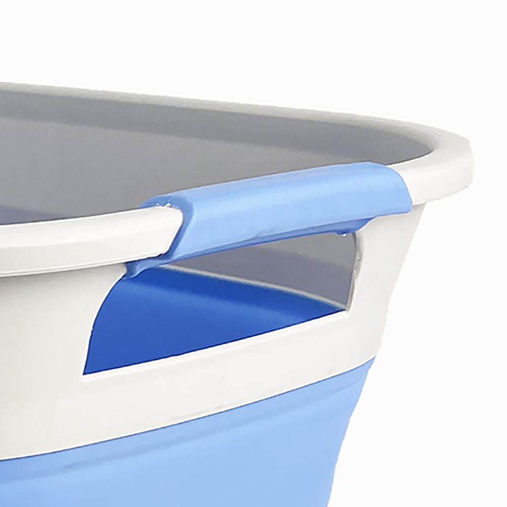 SAMMART 41L opvouwbare plastic wasmand - opvouwbare pop-up opbergcontainer/organizer - draagbare wasbak - ruimtebesparende mand/mand (hemelsblauw