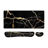 Artiron Mouse Pad Wrist Support, Keyboard Wrist Rest, Large Mouse Pad Gaming (35.4 x 15.7 inch), 3-i