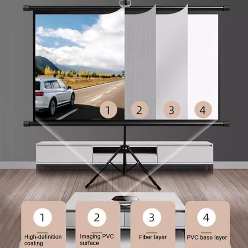 Pantalla portátil para proyector con soporte y trípode 60 pulgadas 16:9 miniatura 3