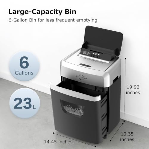Image of BONSEN 160-Sheet Autofeed Micro-Cut Heavy Duty Paper Shredder for Office