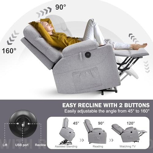 Sillón eléctrico reclinable con chenille color miniatura 5