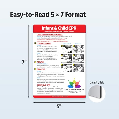 Image of Safety Magnets by ZOCO - 300-Pack Custom Infant and Child CPR Magnets - Personalized with Logo and Text - Promotional Handout for Healthcare & Business - 5 inchx7 inch