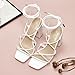 Elisabet Tang Square Toe Strappy Chunky Heels Sandals, 3 inch Women's Lace Up Low Block Heels Ankle Wrap Heels Square Open Toe Tie Up Heeled Sandals for Wedding Dress Shoes White 7