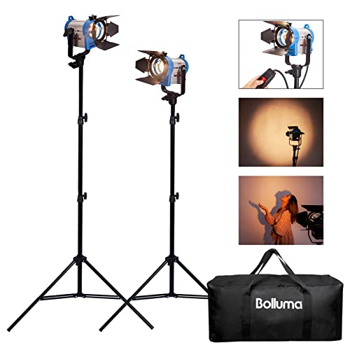2x150W Fresnel Tungstène Halogène Spotlight Studio Projecteur Lumière Vidéo Eclairage Youtube Continu, Trépieds et Sac de Transport pour Film...