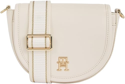 Tommy Hilfiger Damen Umhängetasche Saddle Bag Klein, Beige (Sugarcane),...