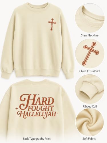 QIXYN Christian Sweatshirts for Women Faith Bible Verse Religious Shirts - image 6