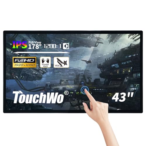43 inch Interactive Touchscreen Monitor, Smart Board with 16:9 Display 1080P, Win11 Electronic Whiteboard Touchscreen PC for Office and Classroom, Core i7 RAM 8G & ROM 512G