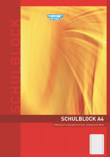 Preisvergleich Produktbild 10x Schulblock kariert DIN A4 Schreibblock gelocht
