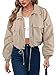 UEAL Womens Fall Fashion 2026 Cropped Zip Up Light Windbreaker Bomber Jacket Trendy Small Khaki