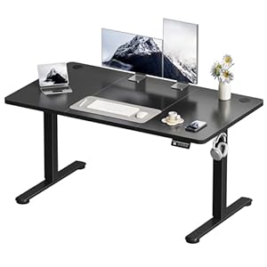 Devoko Elektrisch Höhenverstellbarer Schreibtisch 120 x 60cm, Stabiler Schreibtisch Höhenverstellbar Tisch, Steh-Sitz Bürotisch, Computertisch mit Memory-Funktion, Stehpult, Standing Desk, Schwarz