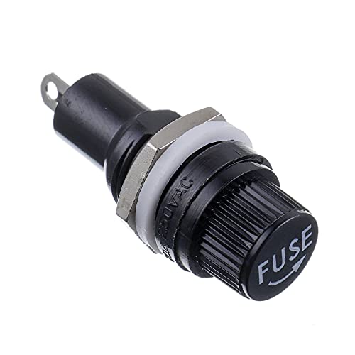 Bojack 10 Values 30 Pcs 5X20Mm Black Screw Cap Fuse Holder 250 Vac 10 A 125 Vac 15 A With 10A/15A Fast Blow Glass Fuse Kit #TOP1