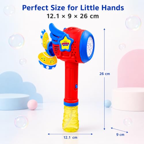 Image of Lifelong Wand Bubble Gun for Kids | Super Cars Theme Automatic Bubble Machine with 1 Solution | AA Battery Powered Gatling Bubble Gun | Durable Build for Outdoor Indoor | Fun Gift for Boys Girls