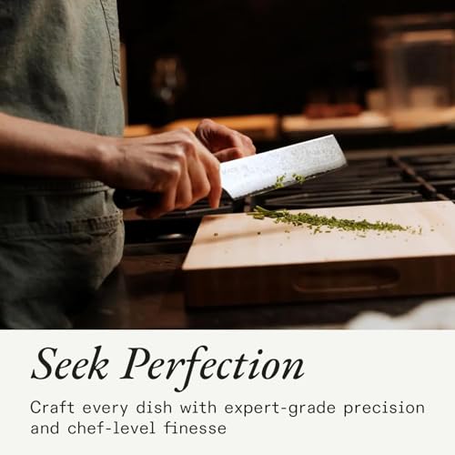 Image of Made In Cookware - 6 inch Japanese Damascus Steel Nakiri Knife - 66 Layers of Damascus Steel with a VG-10 Core - Crafted in Japan - Full Tang With Black POM Handle
