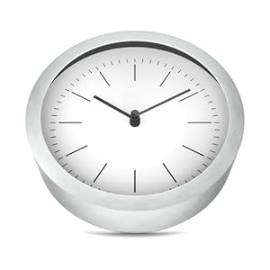 Mebus 2in1 Tischuhr/Wanduhr Aluminium Weiß/Silber