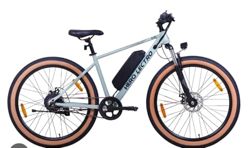 Image of Hero Lectro Y5 27.5T Single Speed Electric Cycle | 250W Motor | 10.4Ah Battery | Speed Upto 25 Kmph | Range Upto 60 KM on PAS with Detachable Battery | SEMI Assembled Assembled Cycle Green