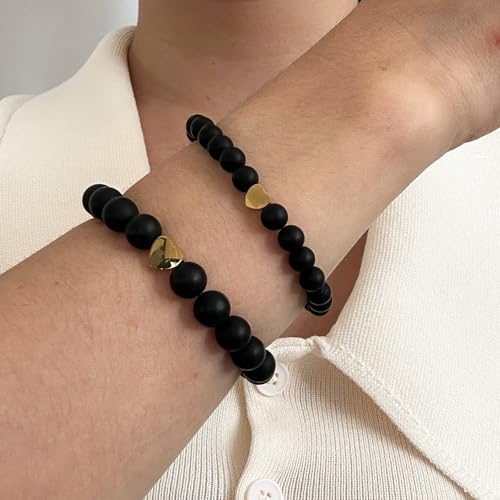 Image of HTH Back to School Bracelets Matching Heart Mommy and Me Wish Strings Bracelet Set First Day of School Gifts