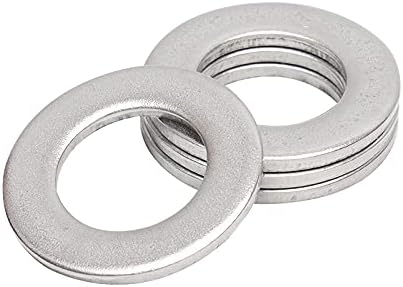 Beduan 1/4"ID x 1/2"OD Flat Washer, Stainless Steel 304, Plain Finish, Nominal Thickness (Pack of 110, ID is 6.35-7.2 mm)