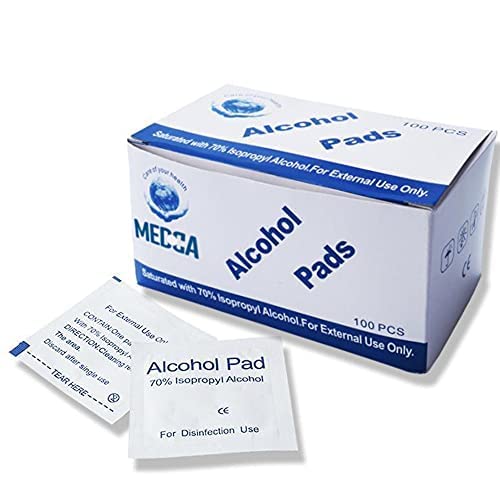 Alcohol Prep Pads, Sterile, Medium, 2-Ply Pack of 100