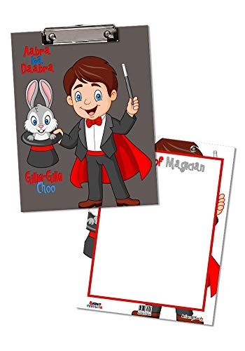 Mr Magician Theme Exam Pads| 2 in 1 Clip Boards Writing Pads with Whiteboard and Marker for Birthday Return Gifts for Kids|Magic Theme Mr Magician Theme Exam Pads| 2 in 1 Clip Boards Writing Pads with Whiteboard and Marker for Birthday Return Gifts for Kids|Magic Theme