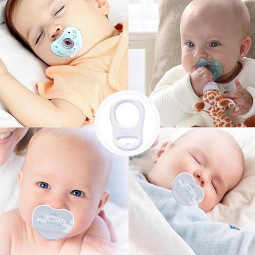 4 Stück Schnullerkette Silikon,Transparent Silikonknopfring Silikonring für Schnuller,Silikon-Knopf-Ring,Silikonring für Schnullerkette,Schnuller Adapter,Silikon Dummy Halter Clip Adapter Ring