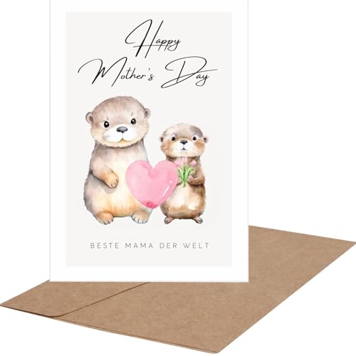CJ&M Sweet Gift Otter Card Happy Mother's Day - ���E�ōō��̂��ꂳ��A��̓��M�t�g�A���ꂳ��|�X�g�J�[�h
