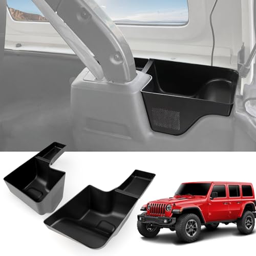 Utiiy Wheel Well Storage Bin Fit for 2018-2023 Jeep Wrangler JL JLU 4XE Rear Trunk Side Storage Box Cargo Organizer Cargo Tray for Wrangler JL 4dr Accessories(18-23 Trunk Organizer, Not Gladiator)