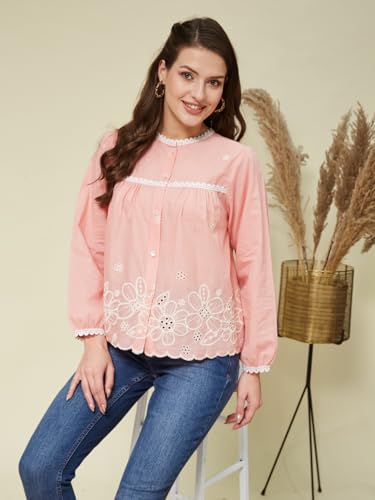 Image of J TURRITOPSIS Women's Cotton Peplum Casual Shirt