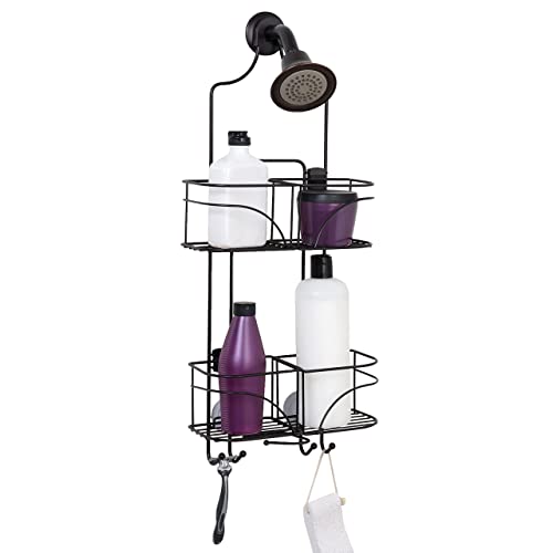 Zenna Home Hanging Shower Caddy, Over the Shower Head Bathroom Storage