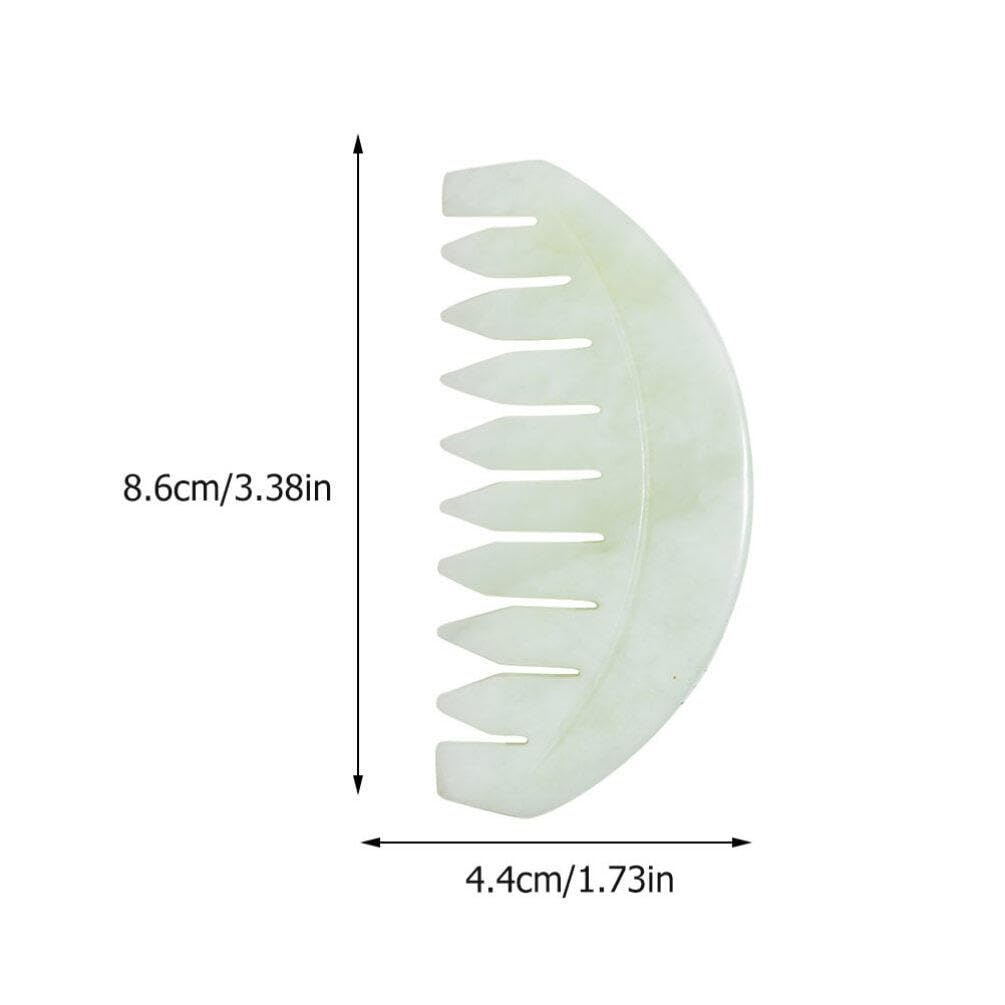 POPETPOP 1pc Massage Comb Jade Hairbrush Guasha Facial Guasha Tool Face Massage Hair Comb Massage Jade Board Face Massage Tools Gua Sha Tools for Face White Massage Board Round Head Miss