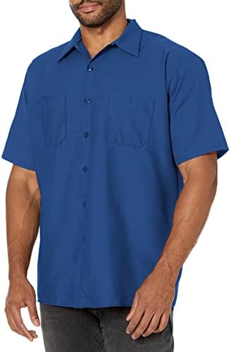 Red Kap Mens Industrial Work Shirt, Regular Fit, Short Sleeve