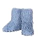 NWSTESLE Women's Faux Fur Boots Furry Fluffy Winter Snow y2k Boots for Girls Mid-Calf Flat Fuzzy Shoes Plush Warm Outdoor Indoor