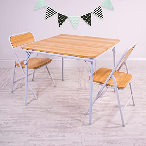 image for Humble Crew Journey 3-Piece Toddler Wood Folding Table & Chairs Set, N