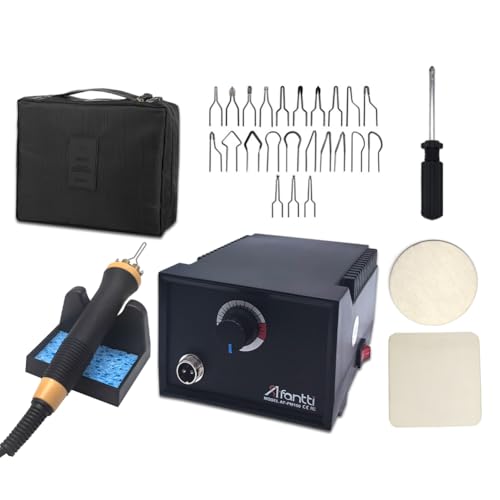 Kit de Pyrogravure au Bois Professionnel, Ensemble Outil de Fer à Souder | 23 Pointes | Température Réglable | Sac de Transport | pour Adulte Gravure sur Bois Cuir