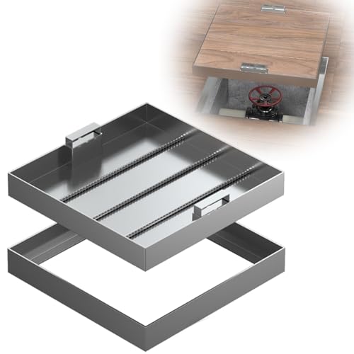 MMXYNXYD Tapa de Alcantarilla Invisible de Acero Inoxidable con Marco - Tapa Cuadrada Empotrada para Desagüe para Césped, Patio, Entrada de Vehículos y Jardín(60 cm/24 in)