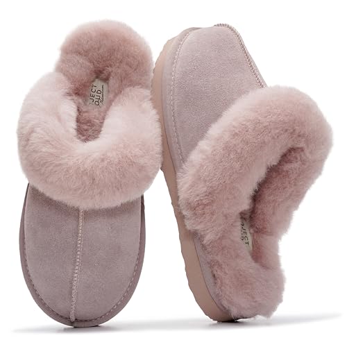 Project Cloud Genuine Leather Fur-Lined Slippers