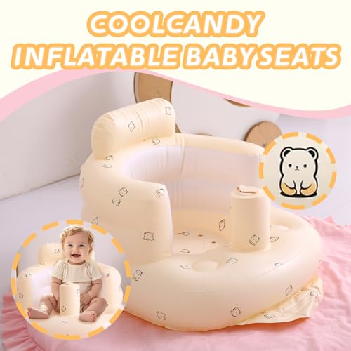 Image of C‌oolcandy Inflatable Baby Seat for 3-36 Months, Toddler Baby Chair Built-in Air Pump, Supportive Sit-Up Chair, Portable & Load-Capable, Ideal for Learning sit, Feeding & Entertaining