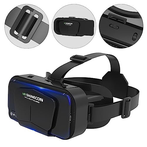 Virtual Reality VR Headset 3D Glasses,Support 4.7-7 Inch Version Virtual Reality Glasses Stereo Headphones 3D Glasses, VR Glasses for TV, Movies, Video Games(Black)