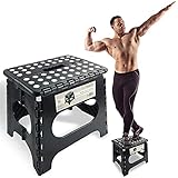 SPRANSTER Super Strong Folding Step Stool - 11' Height - Holds up to 300 Lb - The Lightweight Foldable Step Stool is Sturdy Enough to Support Adults and Safe Enough for Kids